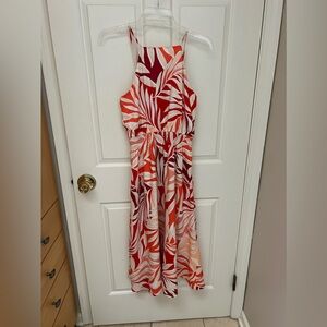 Ann Taylor Tropical Square Neck Midi Flare Dress Size XS NWT